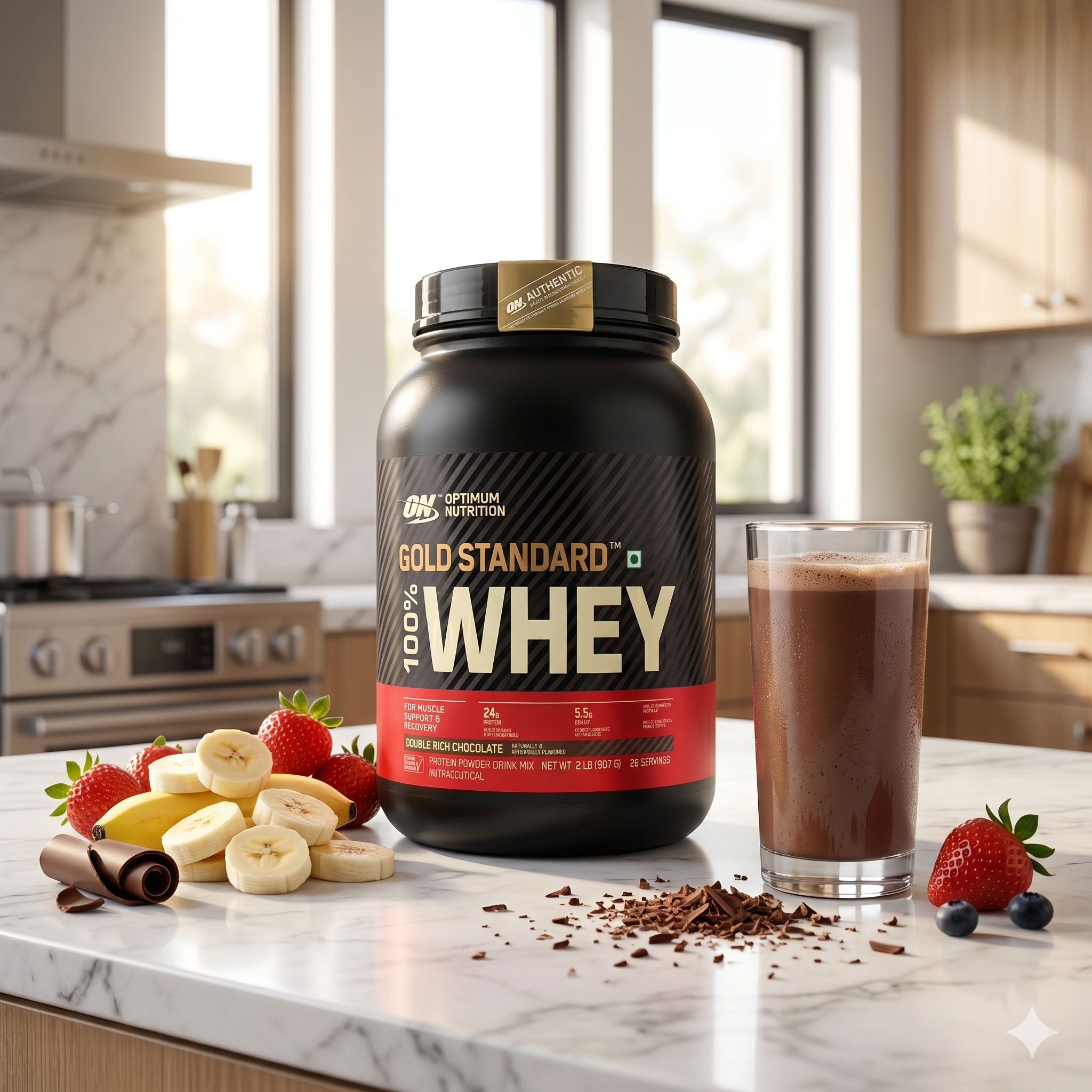 Optimum Nutrition Gold Standard Whey | 2 lbs | Chocolate Flavor | 29 servings | 909 grams
