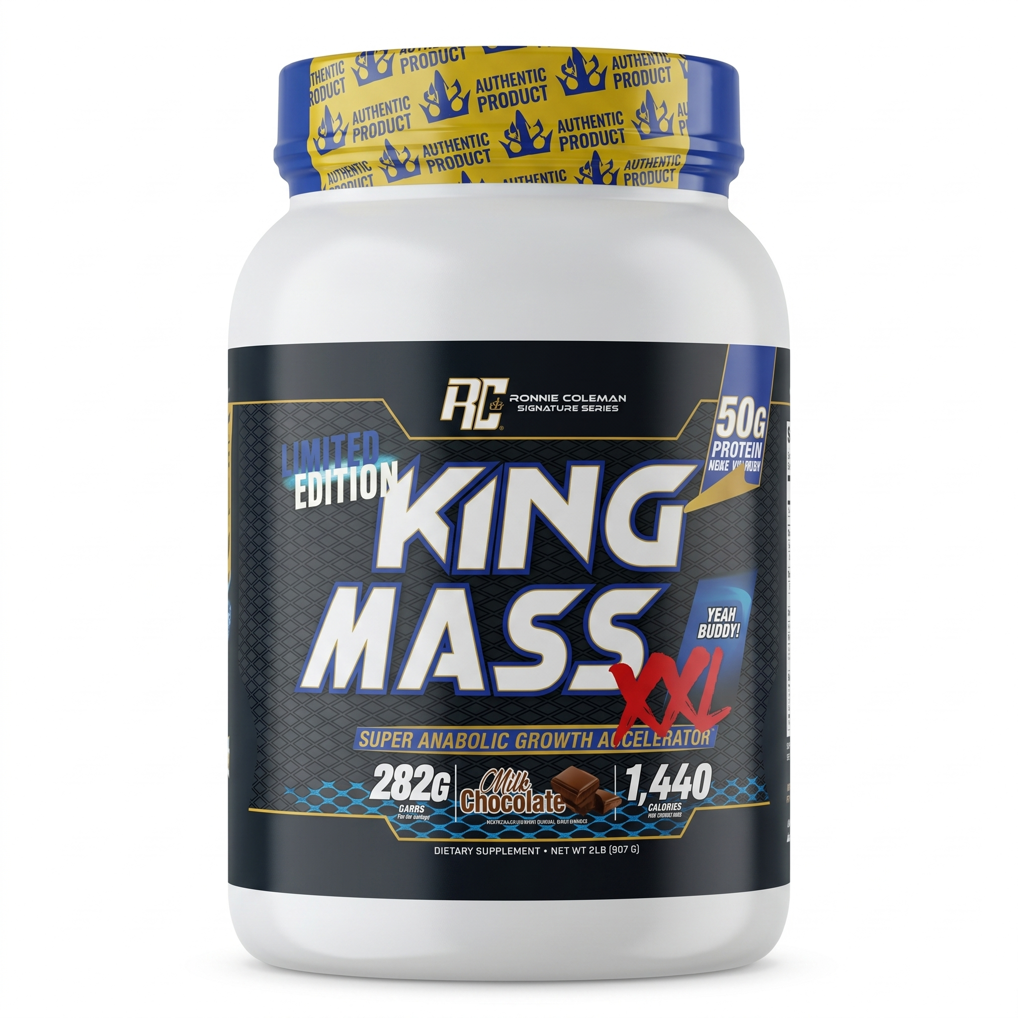 Ronnie Coleman RC King Mass Gainer | 2 Lbs | 909 grams | Chocolate Flavor | 29 servings.