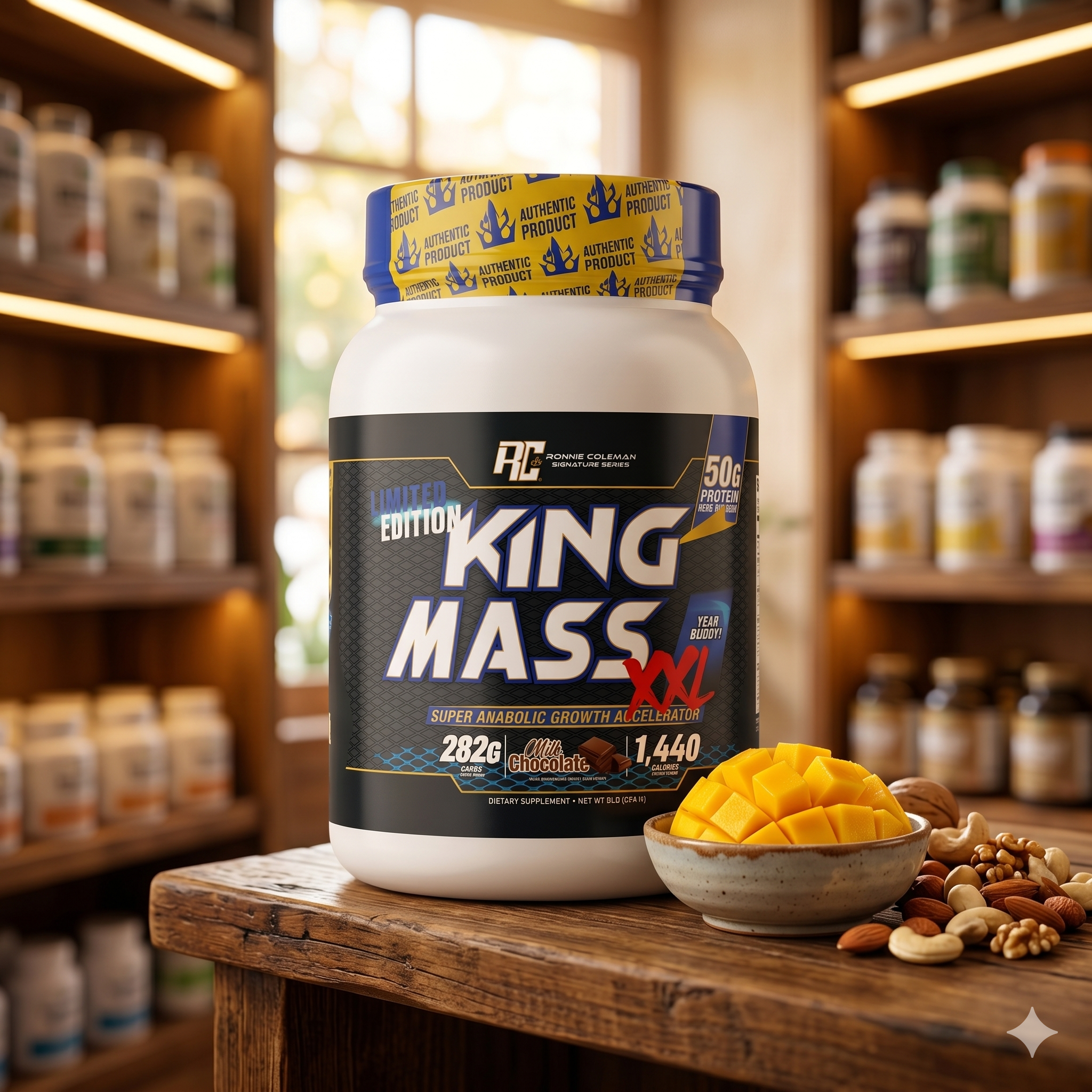 Ronnie Coleman RC King Mass Gainer | 2 Lbs | 909 grams | Chocolate Flavor | 29 servings.