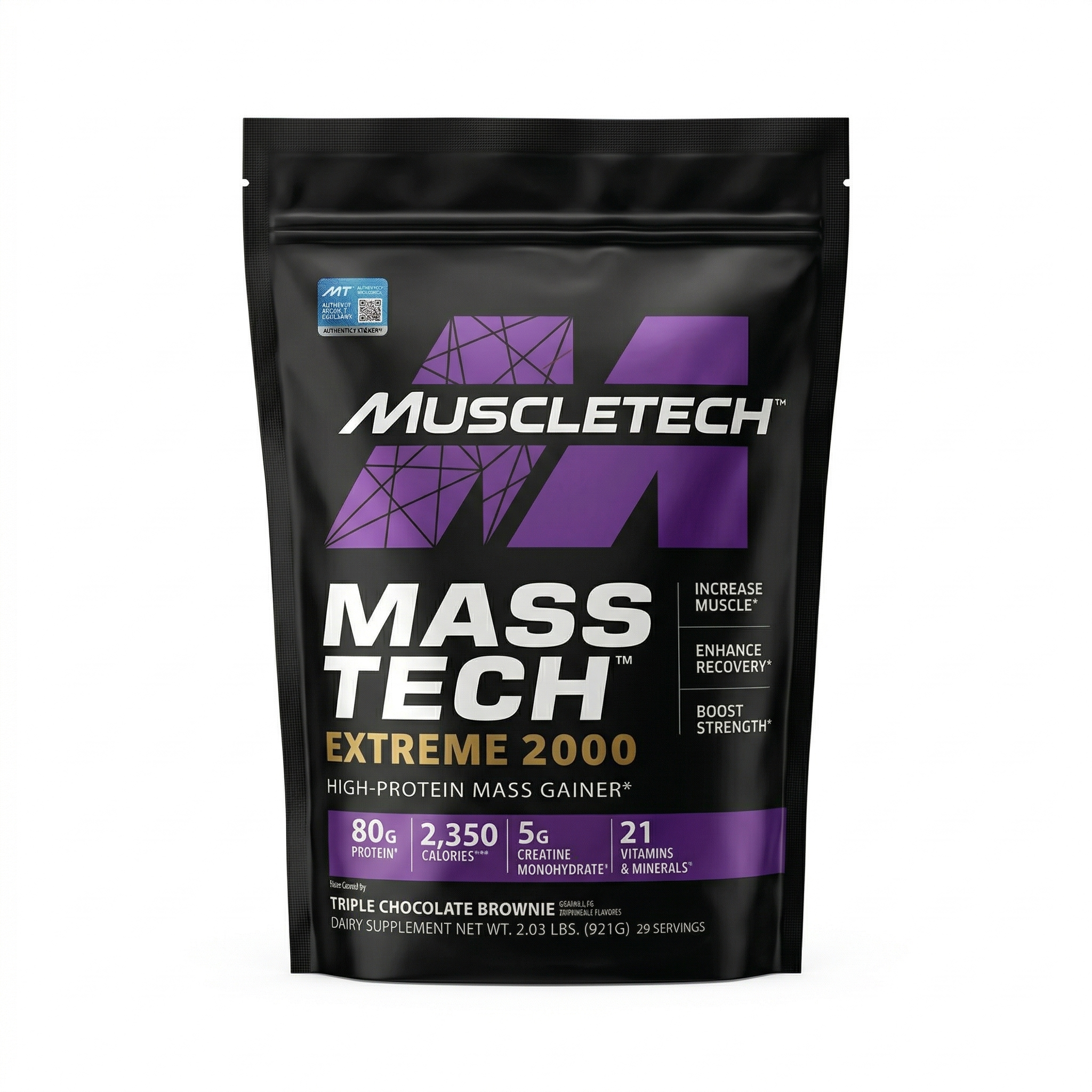 Mass tech 2 Lbs | Chocolate Flavor 28 Servings | Muscles Tech Mass tech 909 grams